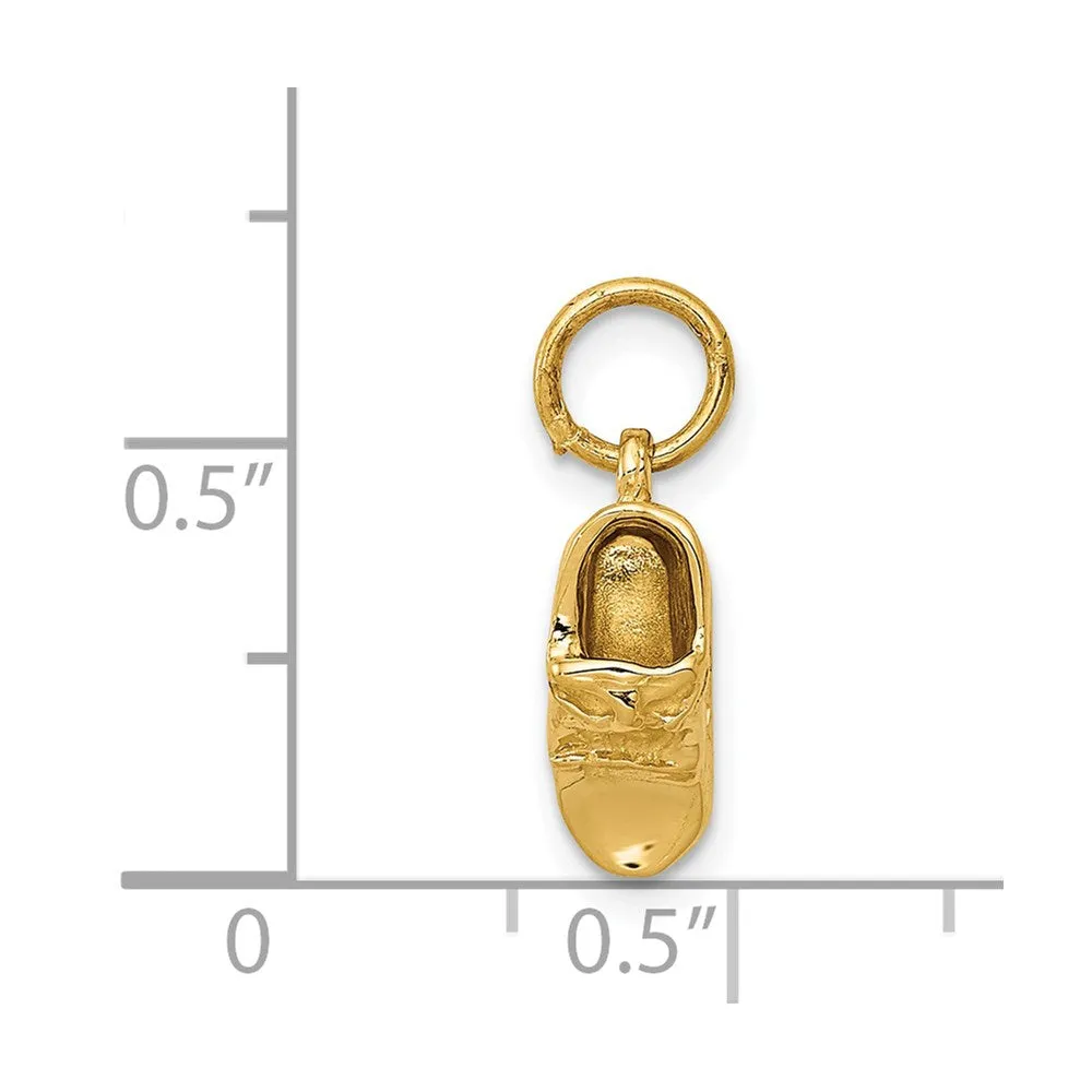 14k  3D Single Baby Shoe Charm