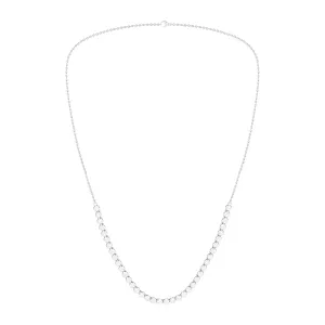 2 Carat Round Lab Grown Diamond 14K Gold Half Eternity Tennis Necklace