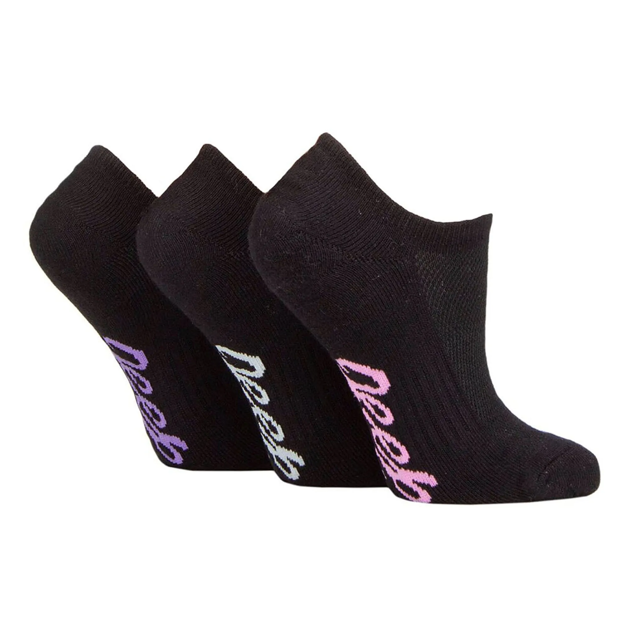 3 Pack Ladies Anti Blister Bamboo No Show Socks with Non Slip Heel Grip