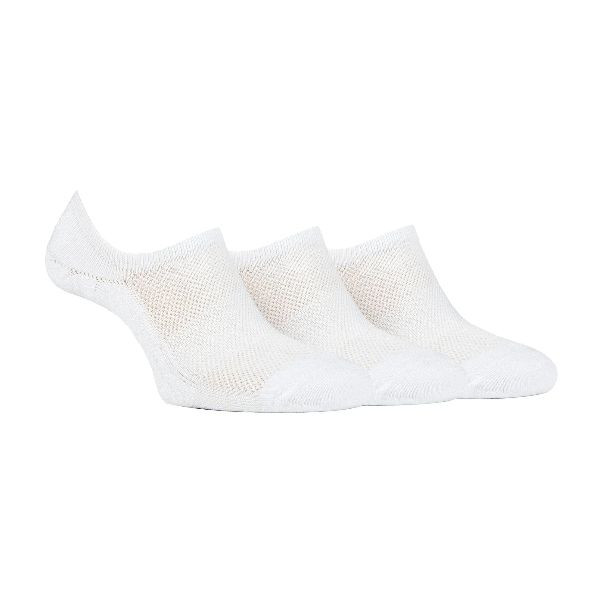 3 Pack Ladies Anti Blister Bamboo No Show Socks with Non Slip Heel Grip