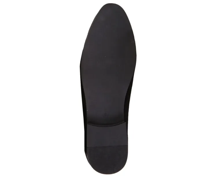 Amali Velvet Elegance Dapper Black Smoking Slippers For Men