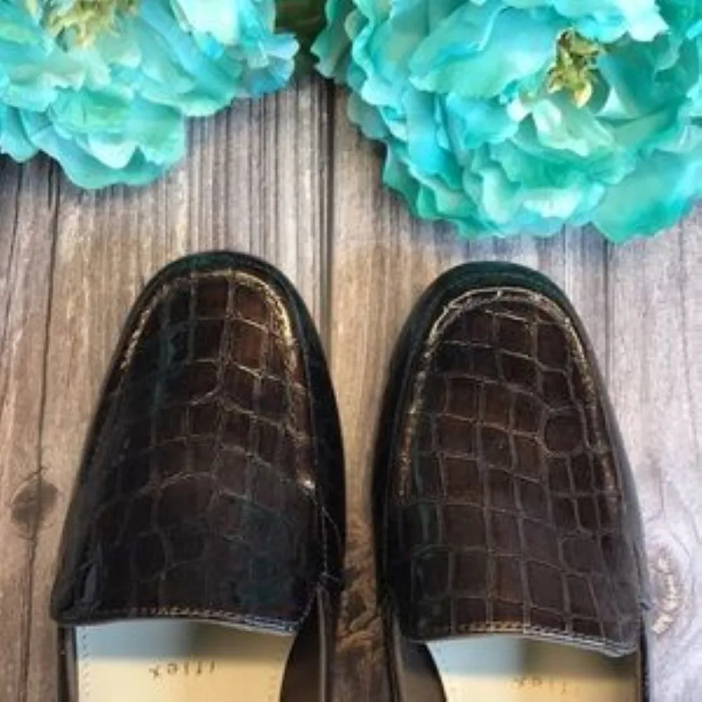ANNE KLEIN Kamden Brown Patent Loafers 7M