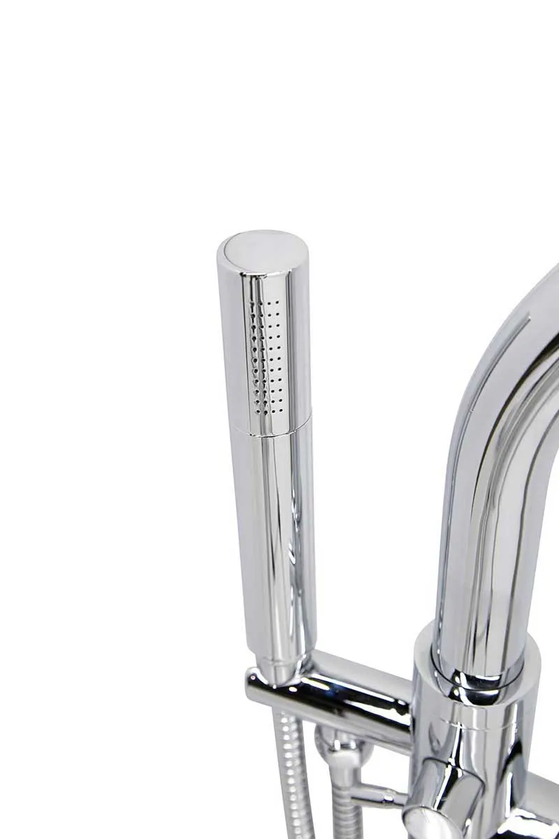 Anzzi Stratus 5.6 ft. Acrylic Freestanding Non-Whirlpool Bathtub in White and Kros Series Faucet in Chrome
