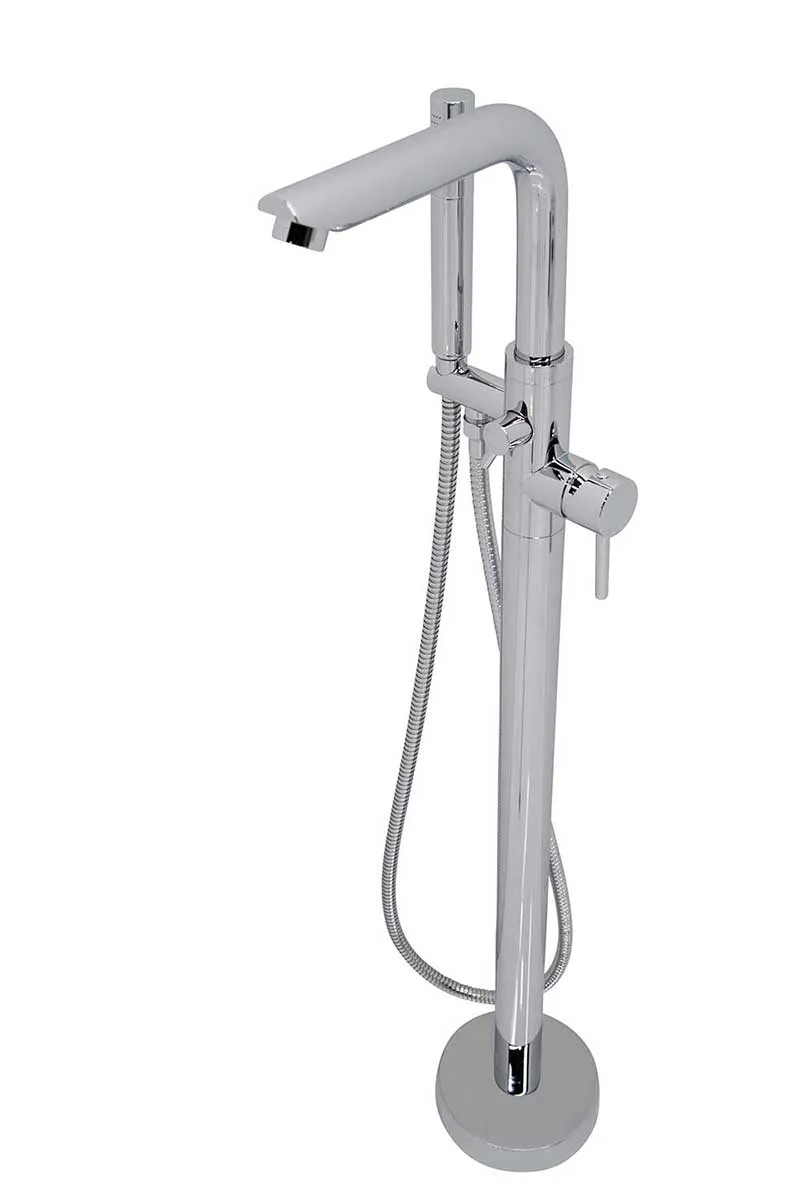 Anzzi Stratus 5.6 ft. Acrylic Freestanding Non-Whirlpool Bathtub in White and Sens Series Faucet in Chrome