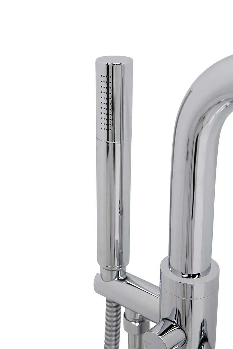 Anzzi Stratus 5.6 ft. Acrylic Freestanding Non-Whirlpool Bathtub in White and Sens Series Faucet in Chrome