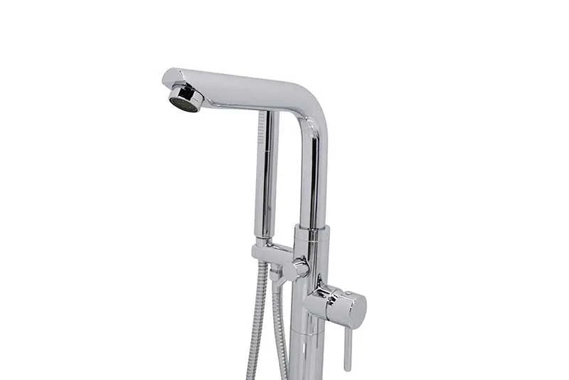 Anzzi Stratus 5.6 ft. Acrylic Freestanding Non-Whirlpool Bathtub in White and Sens Series Faucet in Chrome