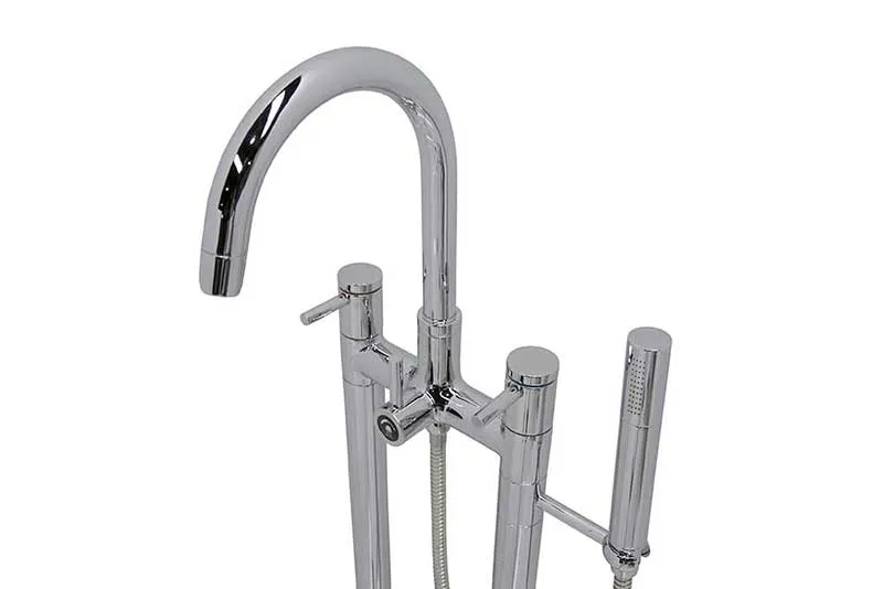 Anzzi Stratus 5.6 ft. Acrylic Freestanding Non-Whirlpool Bathtub in White and Sol Series Faucet in Chrome