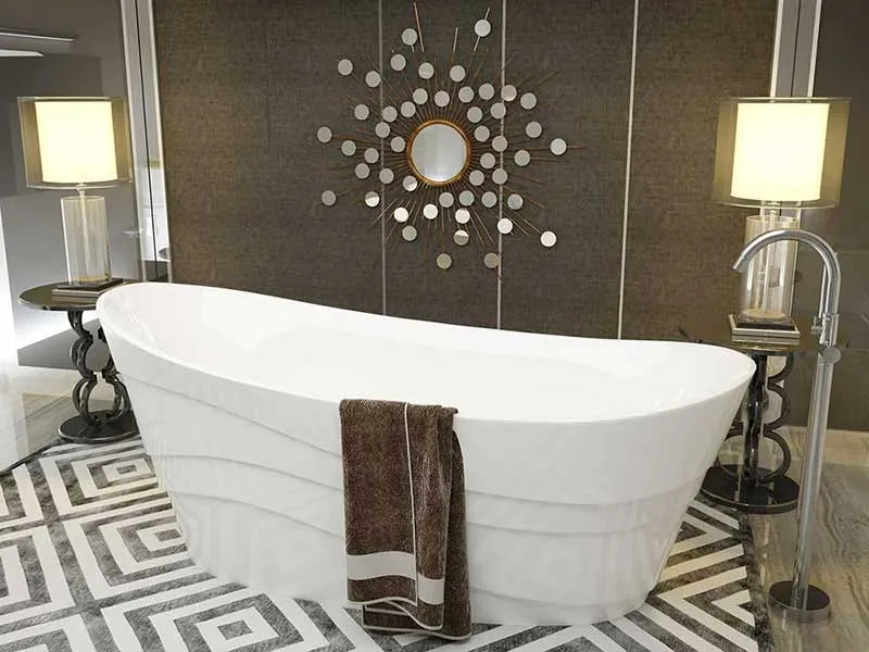 Anzzi Stratus 67 in. One Piece Acrylic Freestanding Bathtub in Glossy White