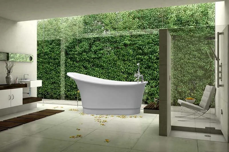 Aquatica PureScape 63" x 32" Freestanding Acrylic Slipper Tub