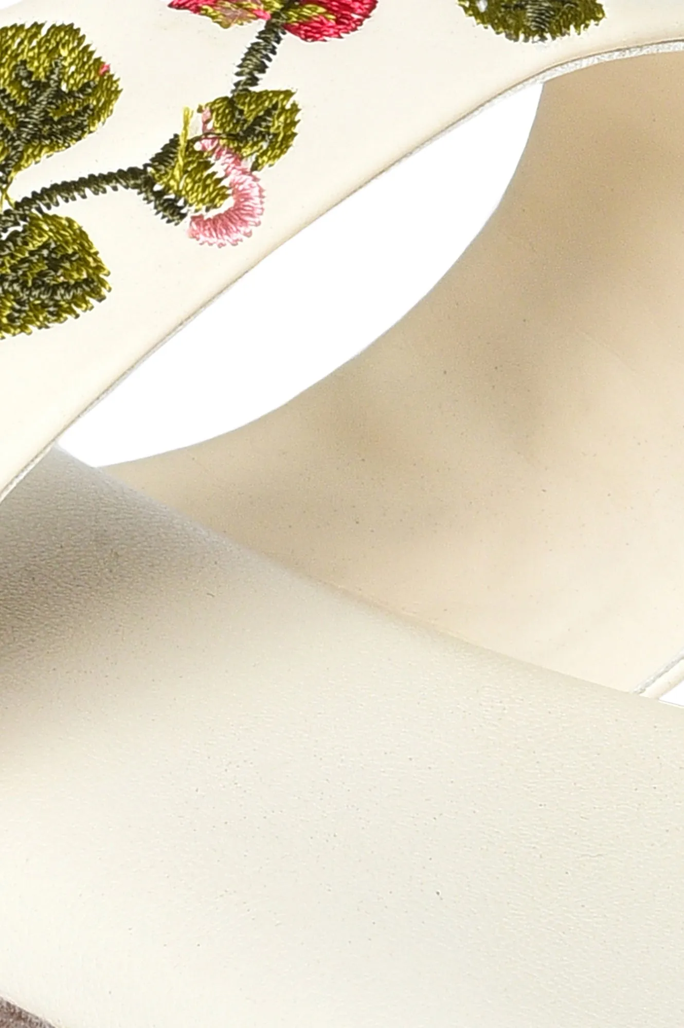 Aurelia Embroidered Ecru Almond Toe Flat