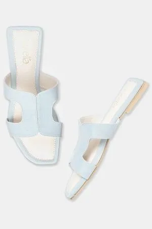Aurelia Navy Colourblocked Square Toe Flat-Zmariam