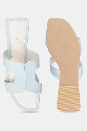 Aurelia Navy Colourblocked Square Toe Flat-Zmariam