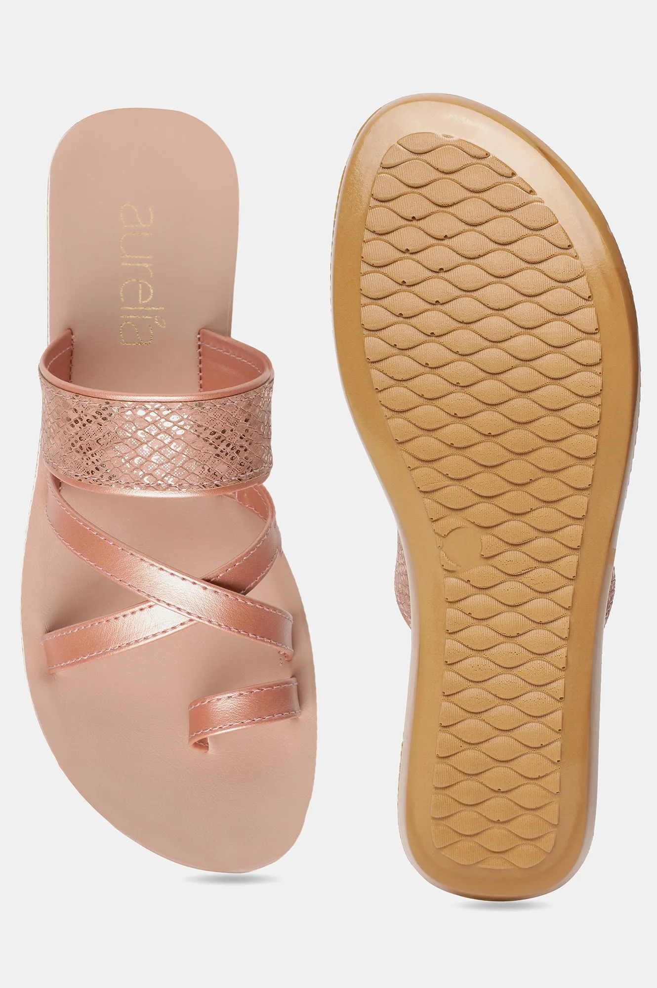 Aurelia Textured Almond Toe Flat-Zkimber