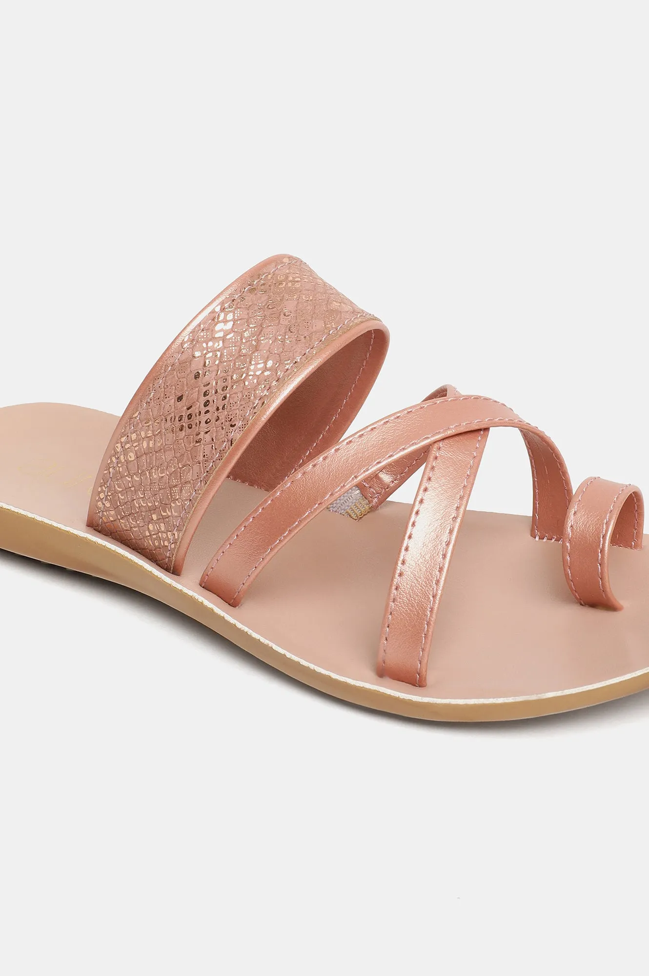 Aurelia Textured Almond Toe Flat-Zkimber