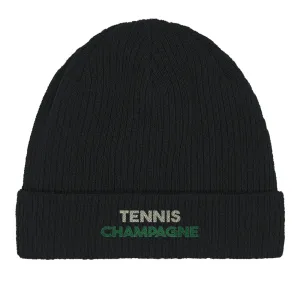Beanie Tennis Champagne 2  - Cotton Bio, Embroidered Design