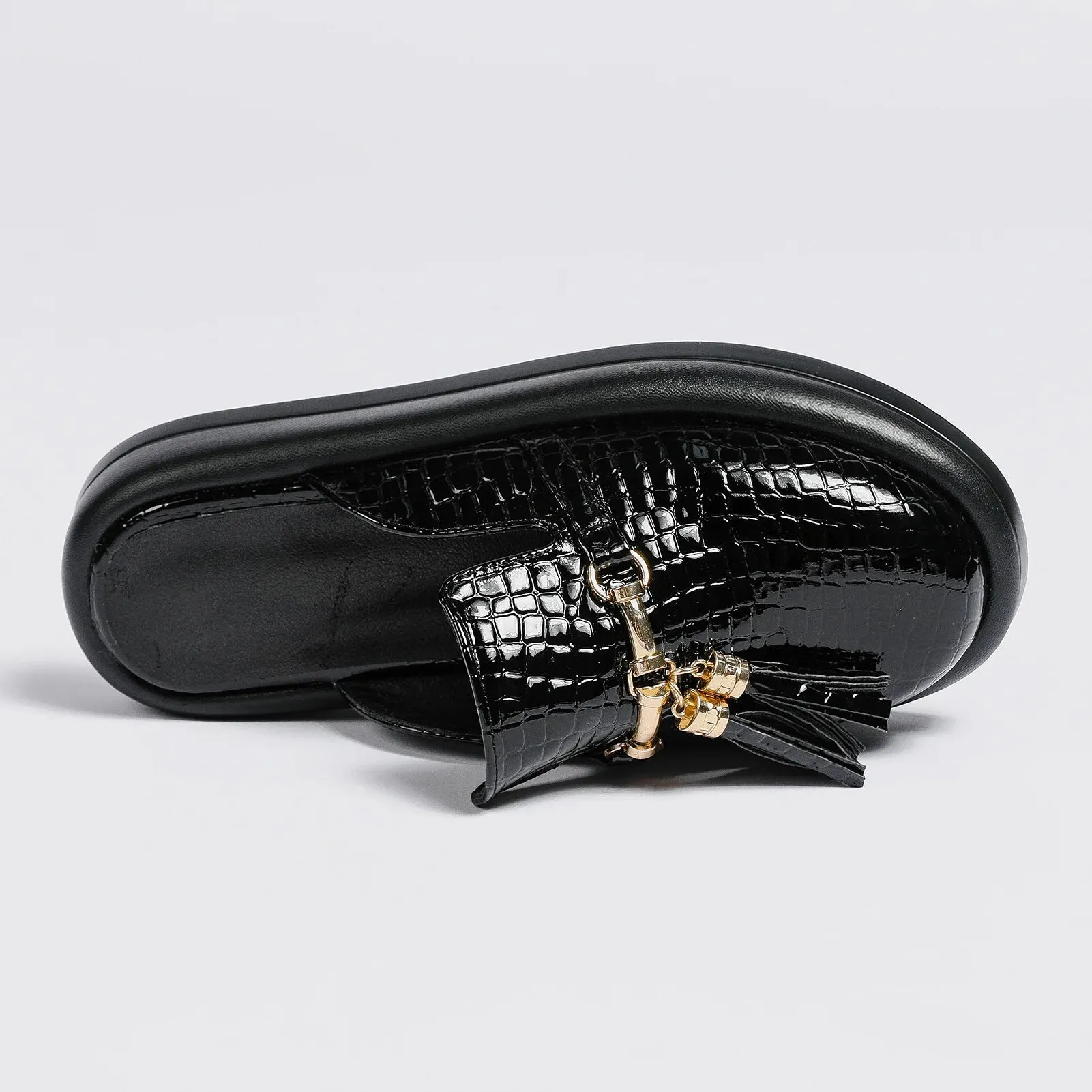 Bella Noir Platform Mules