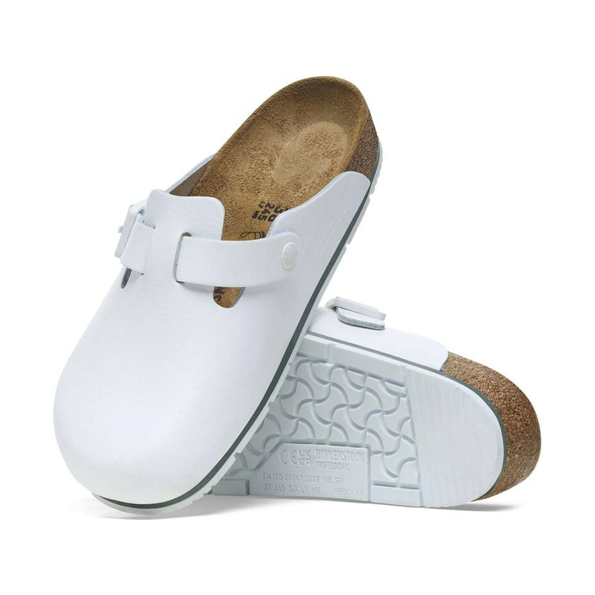 Birkenstock Boston Pro - White Leather