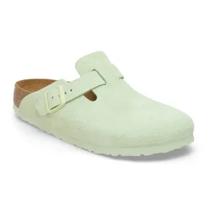 Birkenstock Boston Soft Foot Bed Suede Leather in Mink, Taupe, Mocha, Lime, Antique White & Elemental Blue