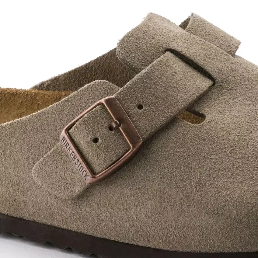 Birkenstock - Boston Soft Footbed Suede Leather - Taupe