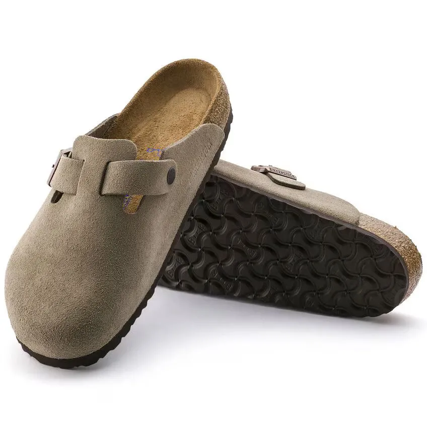 Birkenstock - Boston Soft Footbed Suede Leather - Taupe
