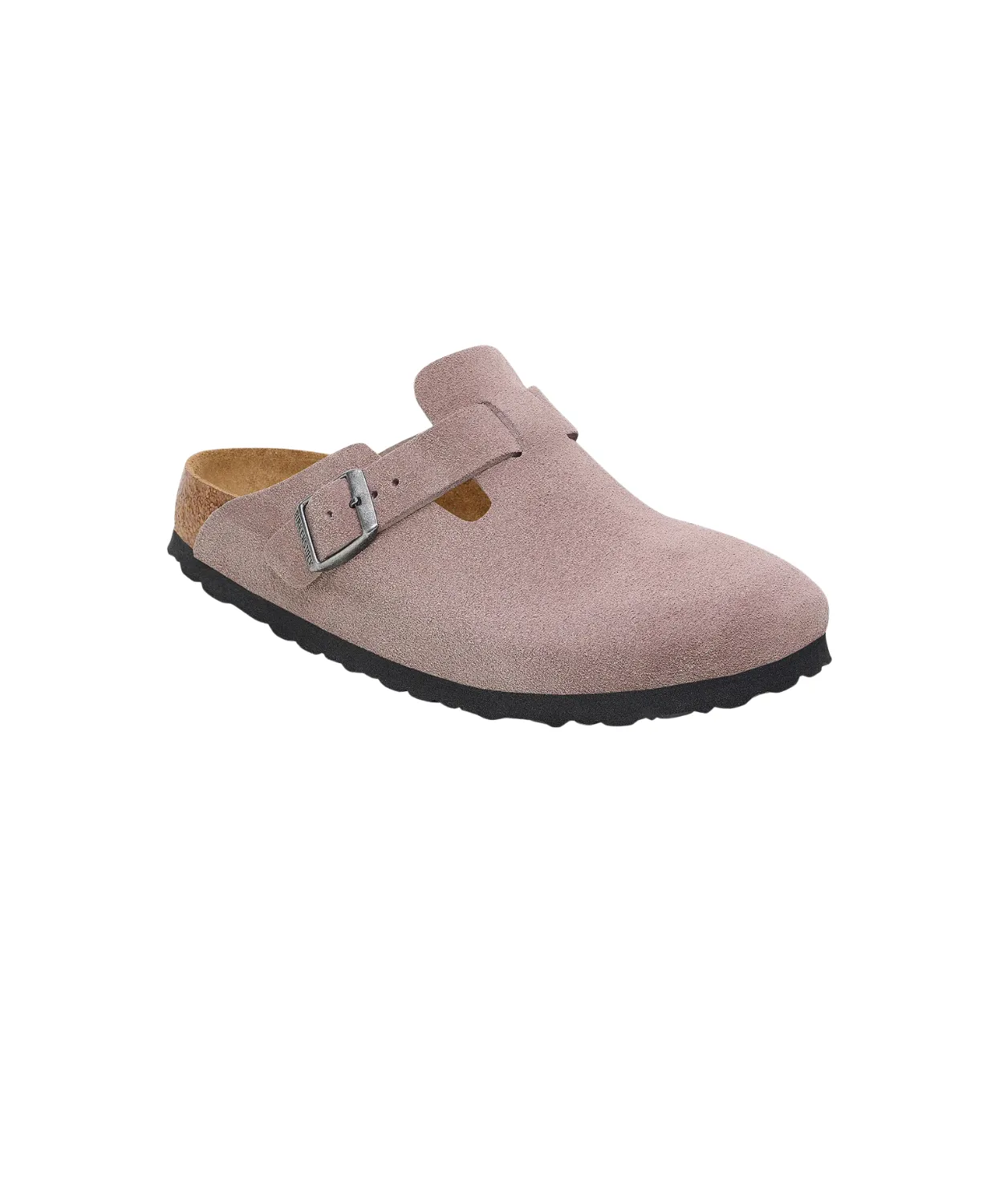 Birkenstock Boston Suede Leather Faded Purple Soft Footbed Clogs