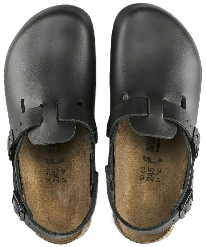 Birkenstock Tokio Super Grip Clog - Black Leather | Comfortable Cork Footbed