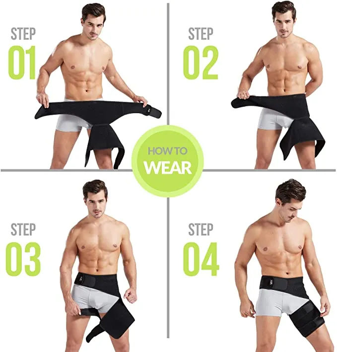 BodyproX Groin Wrap, Adjustable Support for Hip, Groin, Hamstring, Thigh, and Sciatic Nerve Pain Relief