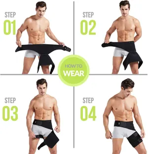 BodyproX Groin Wrap, Adjustable Support for Hip, Groin, Hamstring, Thigh, and Sciatic Nerve Pain Relief