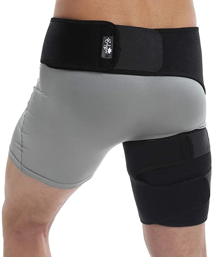 BodyproX Groin Wrap, Adjustable Support for Hip, Groin, Hamstring, Thigh, and Sciatic Nerve Pain Relief