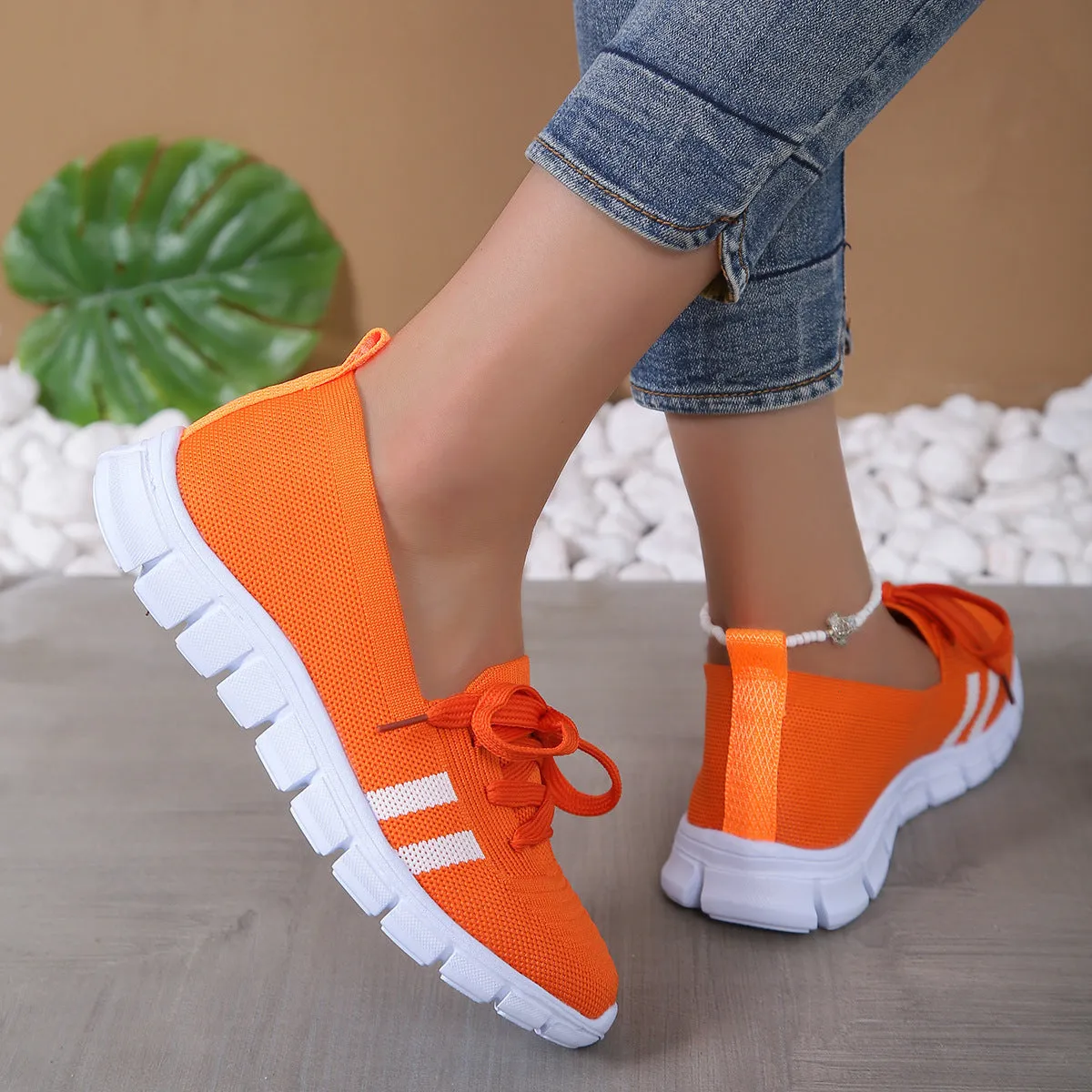 BreezeKnit Striped Flats