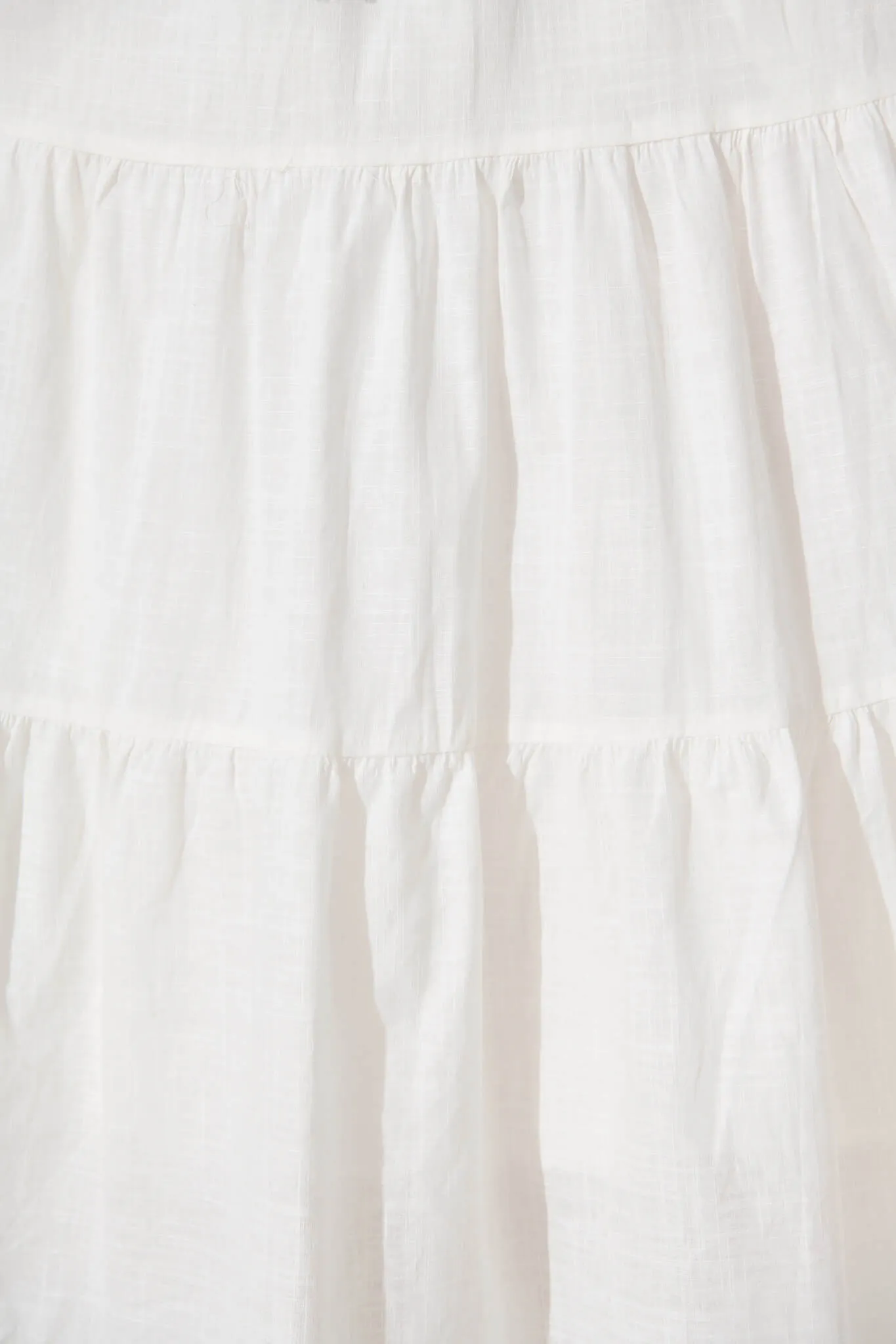 Callie Midi Dress in White Linen Blend