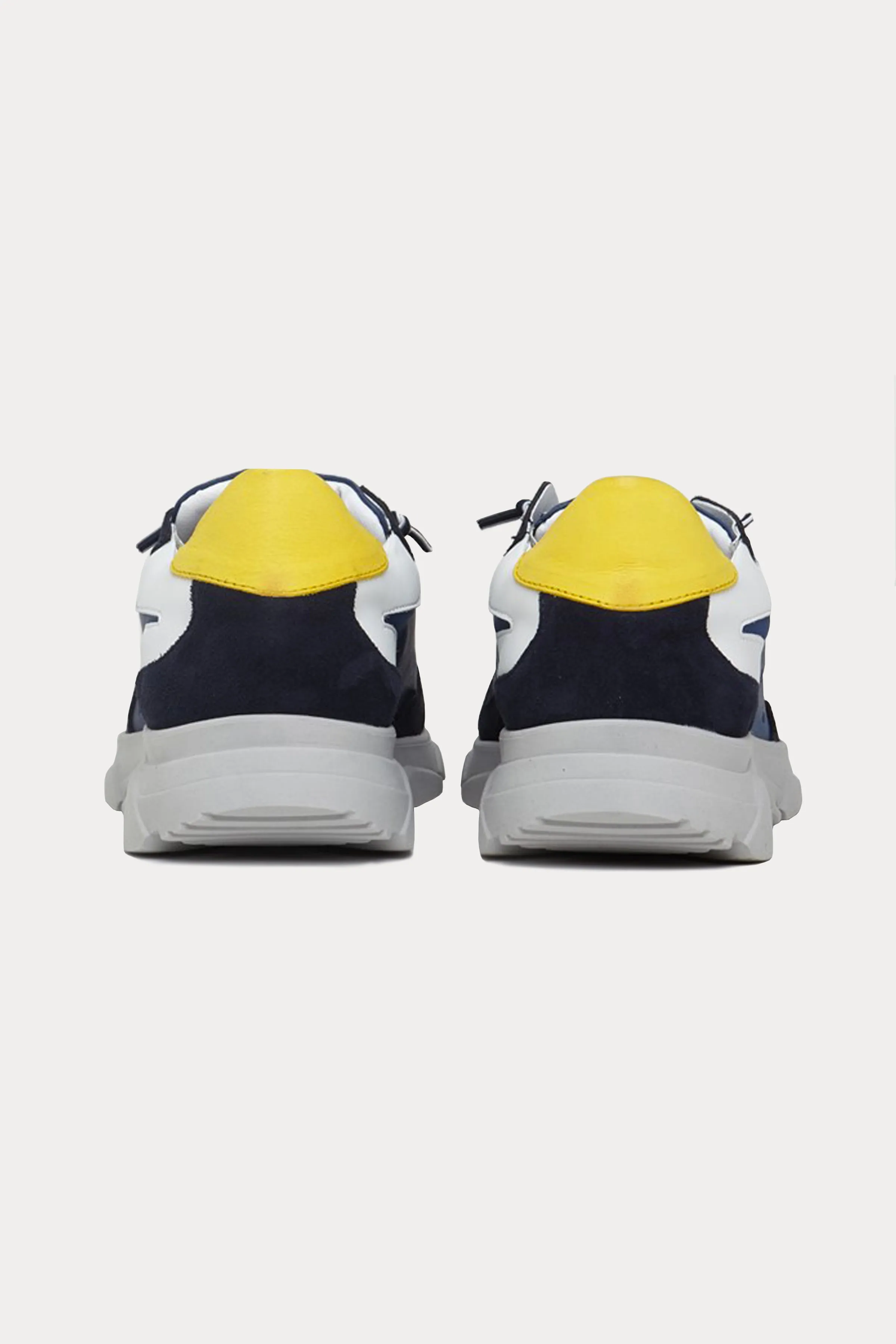 Cambridge Leather Trainers in Navy/Yellow