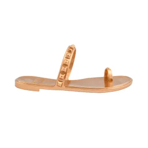 Carmen Sol Maria Flat Sandal - Metallic Jelly