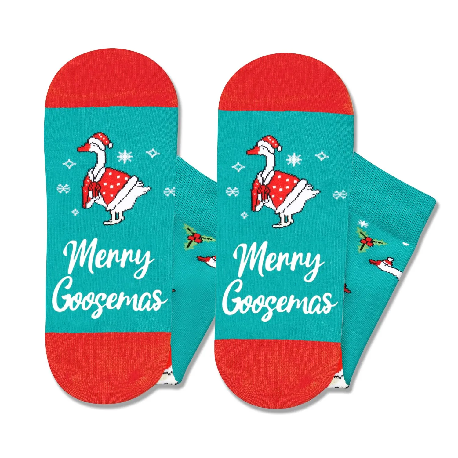 Christmas Gifts Stocking Socks For Men Women - Secret Santa Socks Xmas Stocking Stuffers For Goose Lovers Christmas Geese Gifts