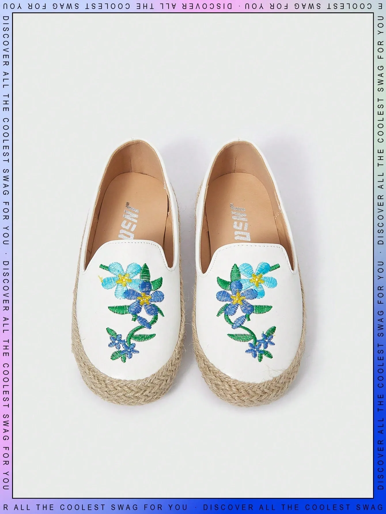 Comfortable & Breathable Linen Braid Gradient Color Embroidered  Flat- FD
