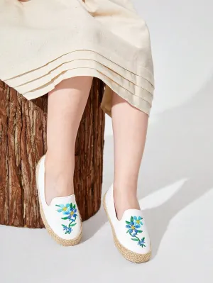 Comfortable & Breathable Linen Braid Gradient Color Embroidered  Flat- FD