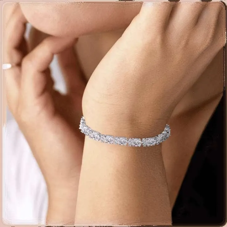 Cubic Zirconia Tennis Bracelet with Oval and Round Cut AAA  Cubic Zirconia