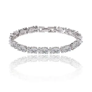 Cubic Zirconia Tennis Bracelet with Oval and Round Cut AAA  Cubic Zirconia