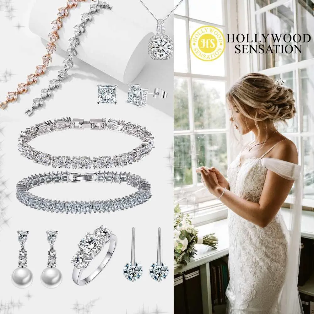 Cubic Zirconia Tennis Bracelet with Oval and Round Cut AAA  Cubic Zirconia