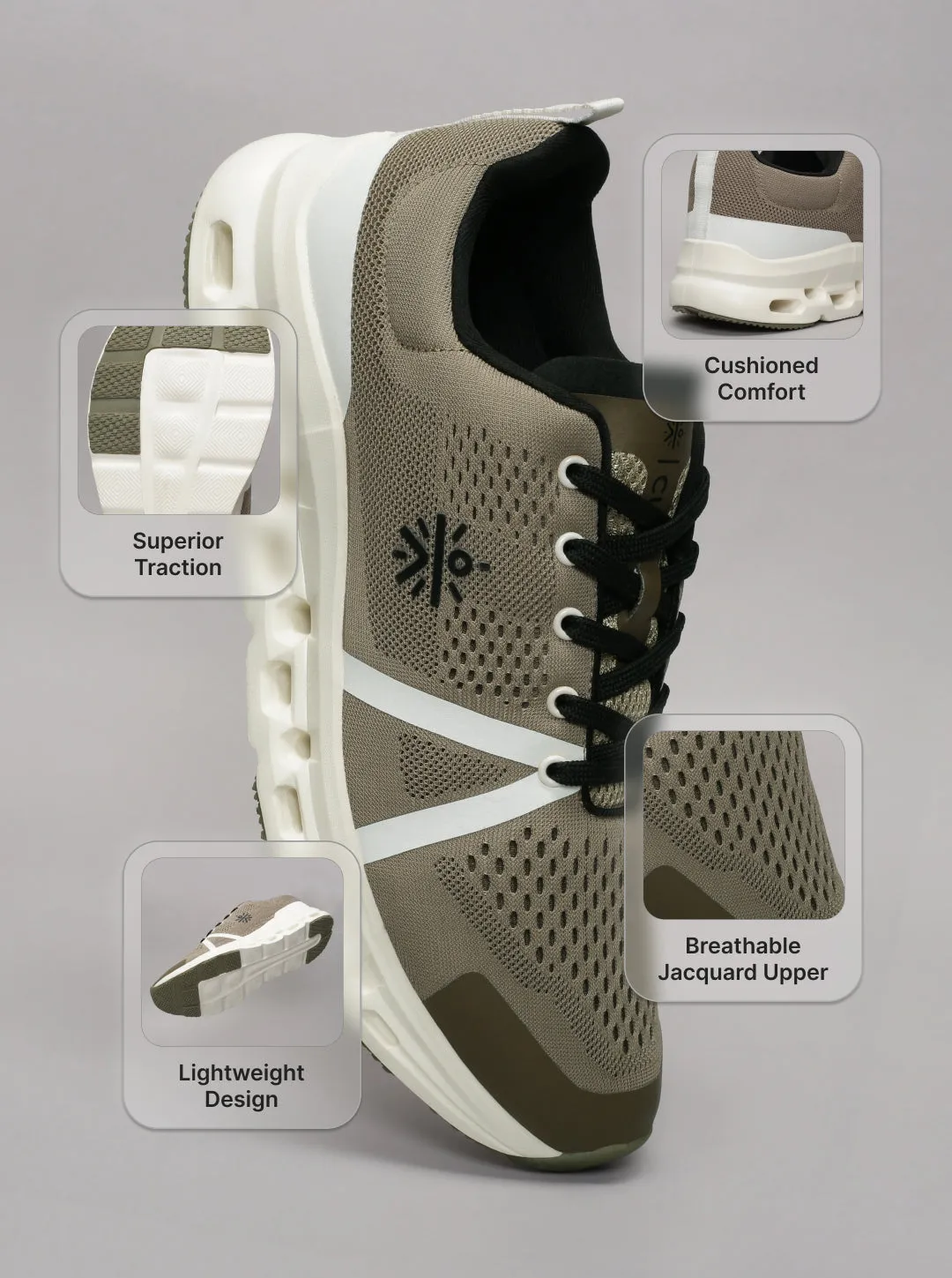 cult Men's Ethereal Running Shoes - Brown