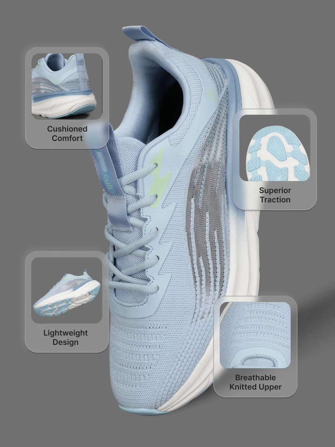 cult Men's Stormer Running Shoes - Ice Blue