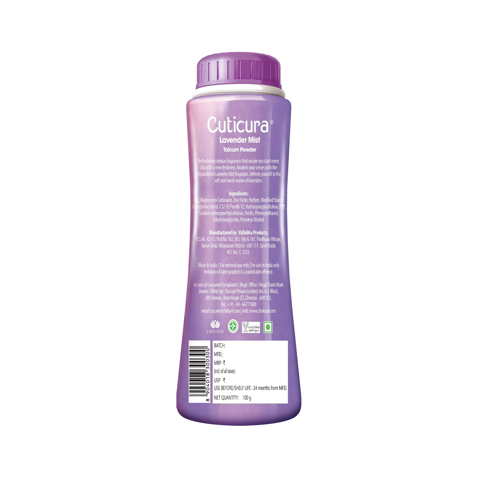 Cuticura Lavender Mist Talcum Powder 100g