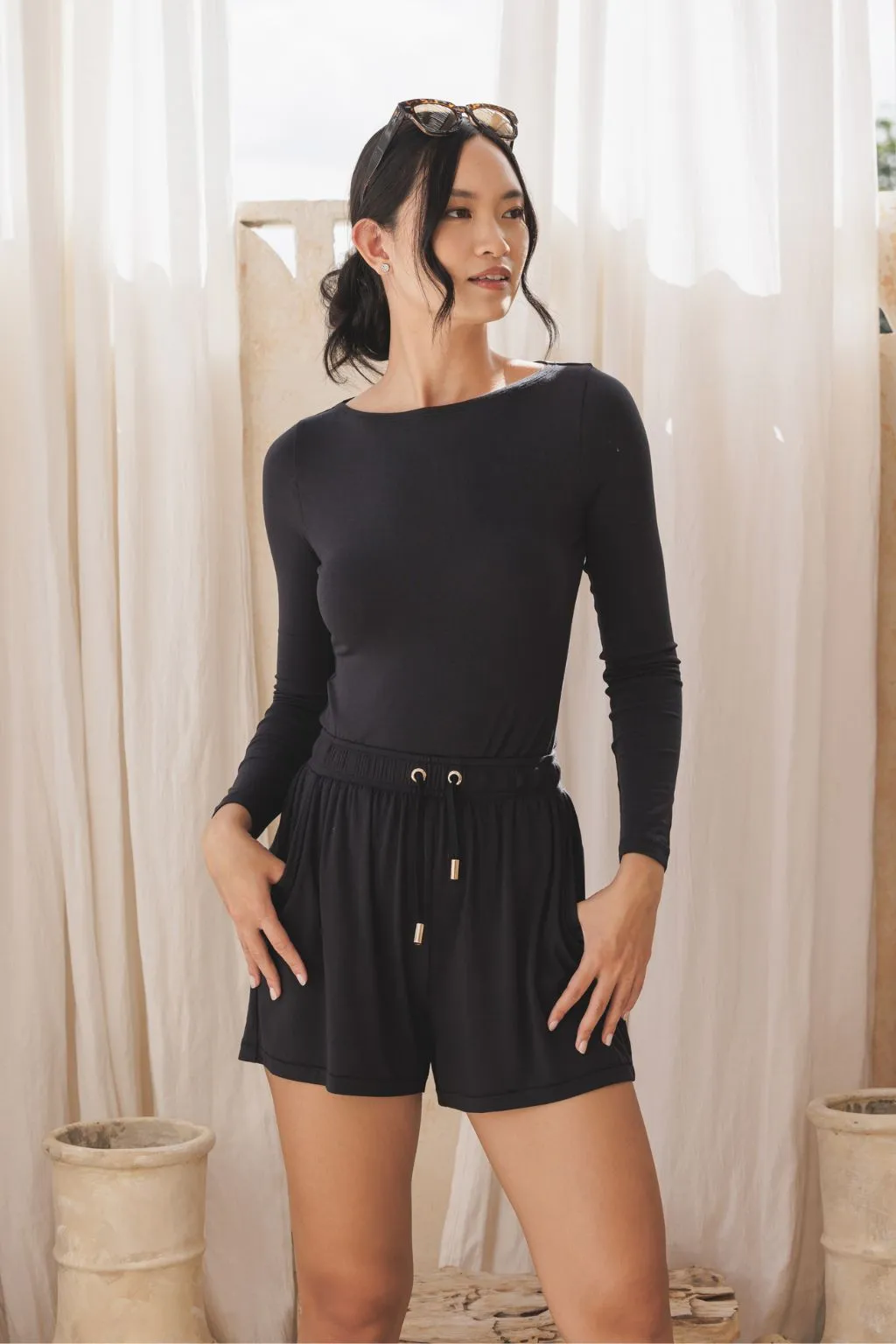 Daydream Boat Neck Long Sleeve Top