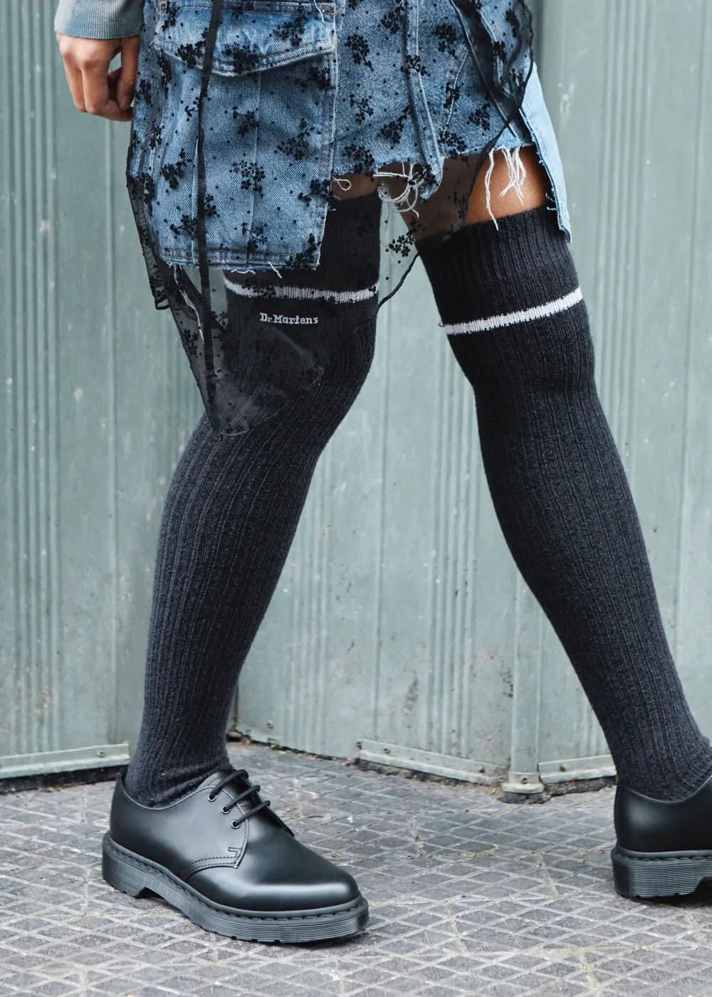Dr. Martens Marl Long Socks Black