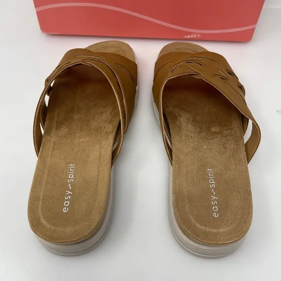 Easy Spirit Star Strap Sandal in New Ambra Synthetic (Medium Brown) Size 8 M NEW