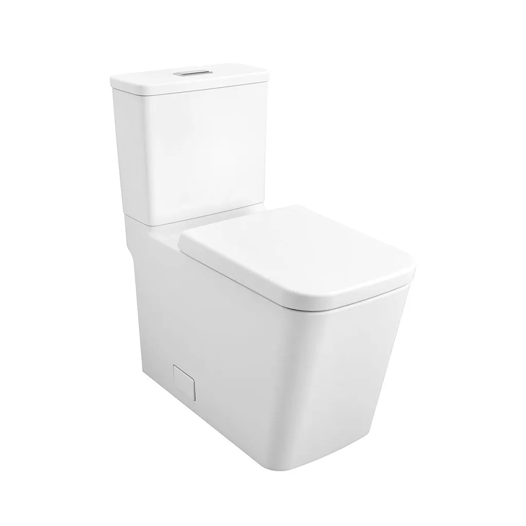 Eurocube Elongated Complete Dual Flush Two Piece Toilet - Floor Mount - 17"  Vitreous China/Alpine White