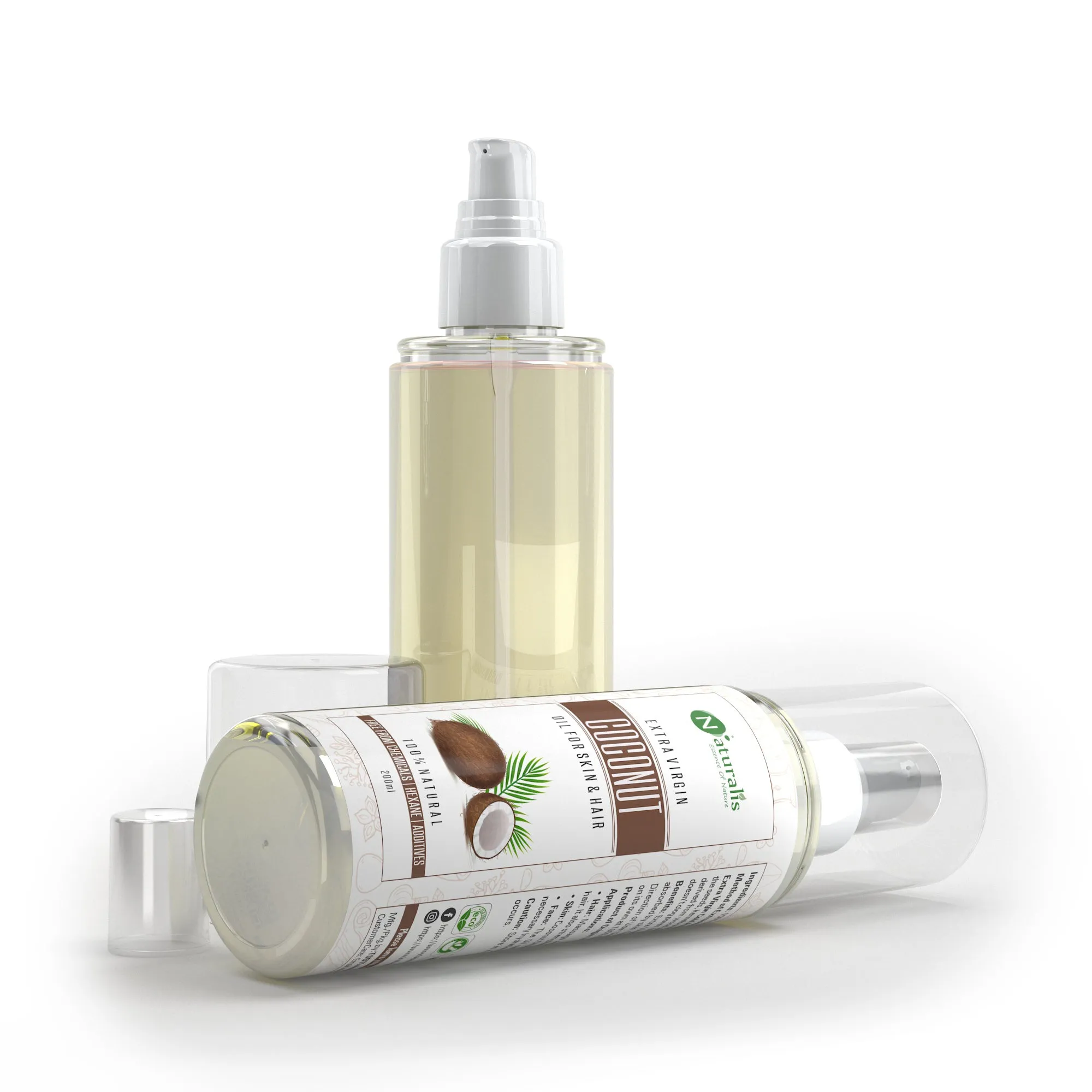 Extra Virgin Cold Pressed Raw Coconut Carrier Oil Natural Skin Moisturizer, for Hair, Skin and Face