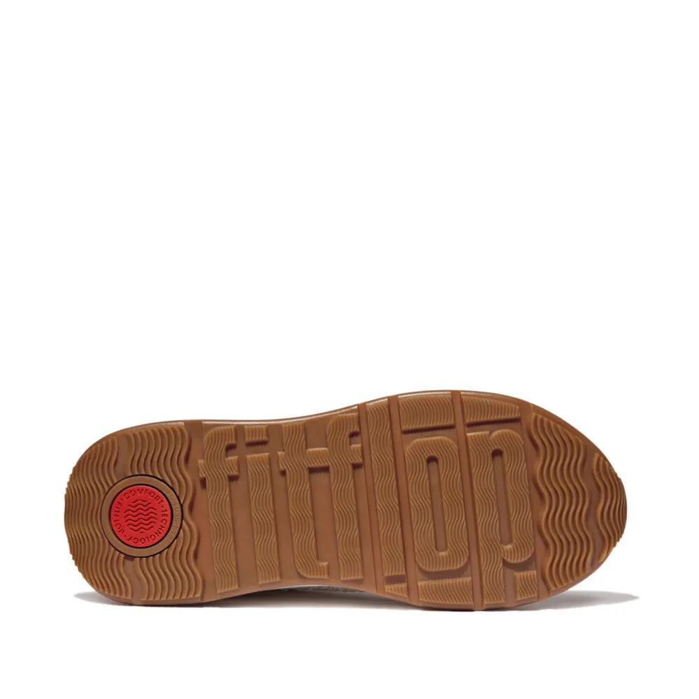 F-MODE Cross-Stitch Knit/Suede/Leather Flatform Trainers