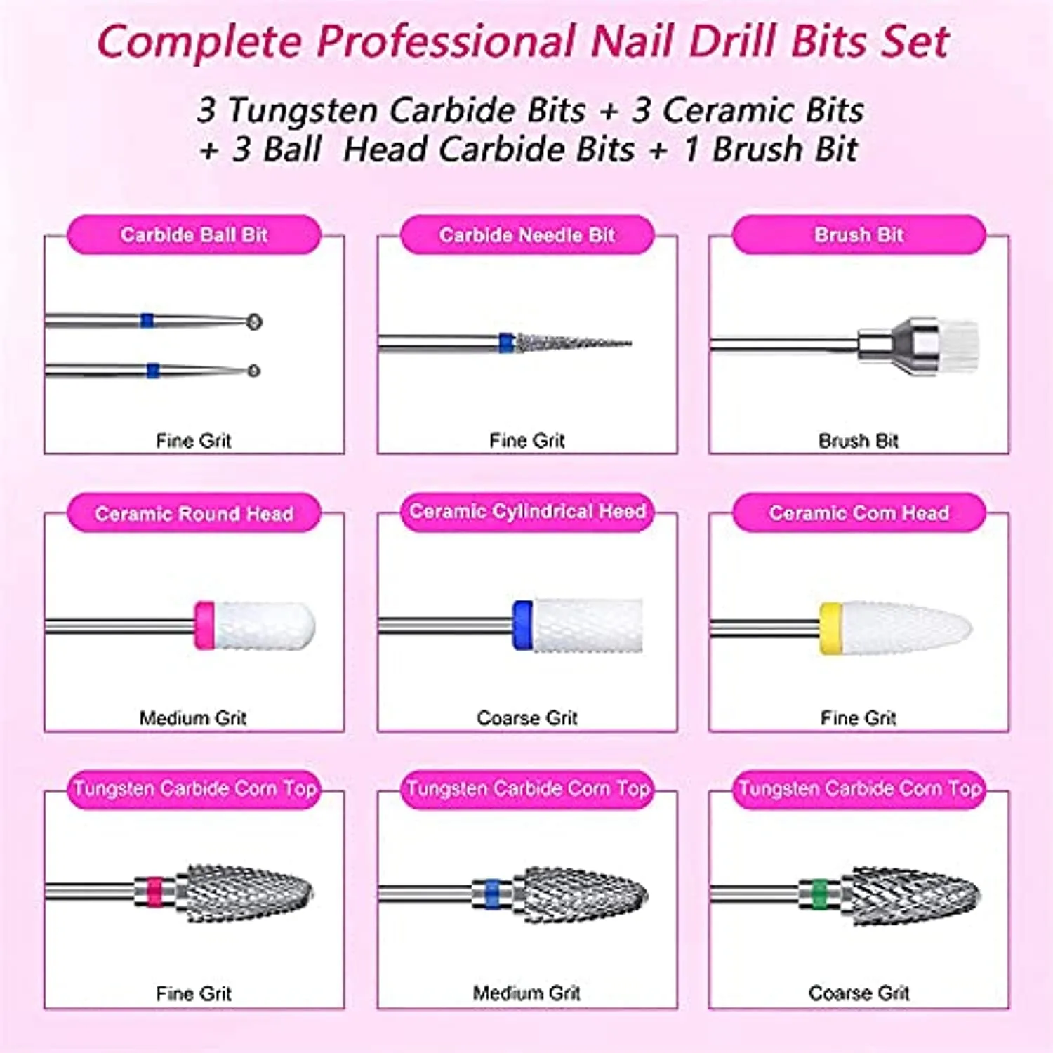 Fantexy Electric Nail Drill Set with Extra 10 Bits
