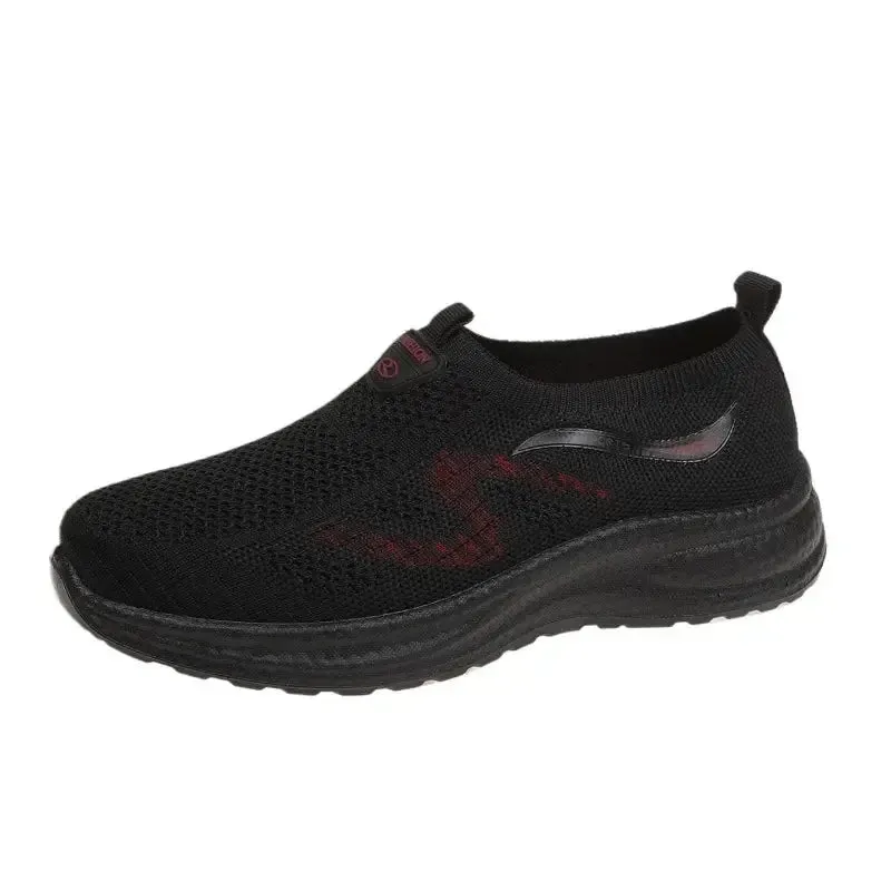 Female  Mesh Women's Vulcanize Shoes Outdoor Women Sneakers Mixed Color Round Toe Low Heel Slip on Ladies Casual Shoes